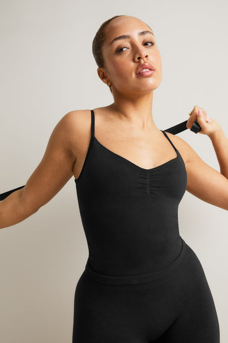 Sculpt Seamless Ruched Vest - Black Marl