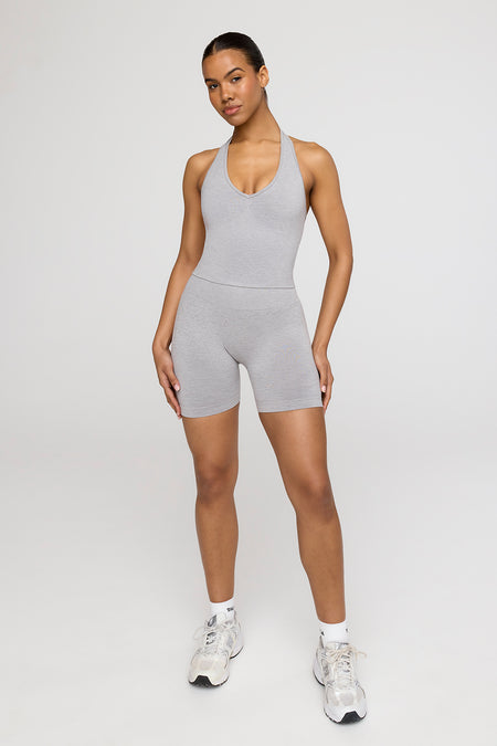 Sculpt Seamless Scrunch Shorts - Light Grey Marl