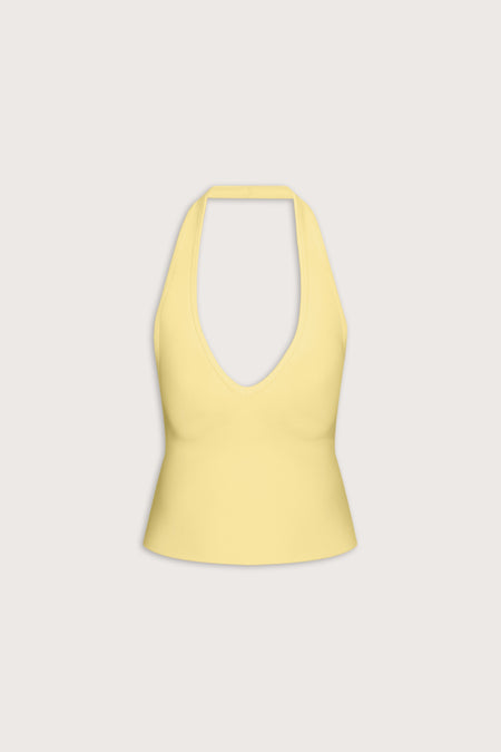 Sculpt Seamless Halter Tank - Butter Yellow