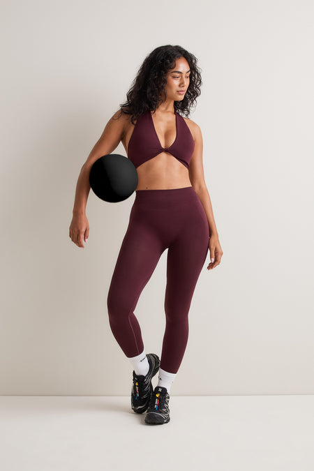 Sculpt Seamless Twist Front Bra - Deep Cherry