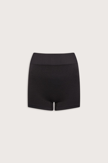 Seamless Rib Shorts - Vintage Black