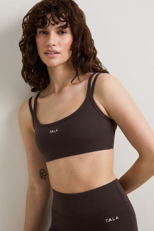 SkinLuxe Bandeau Cross Over Sports Bra - Americano