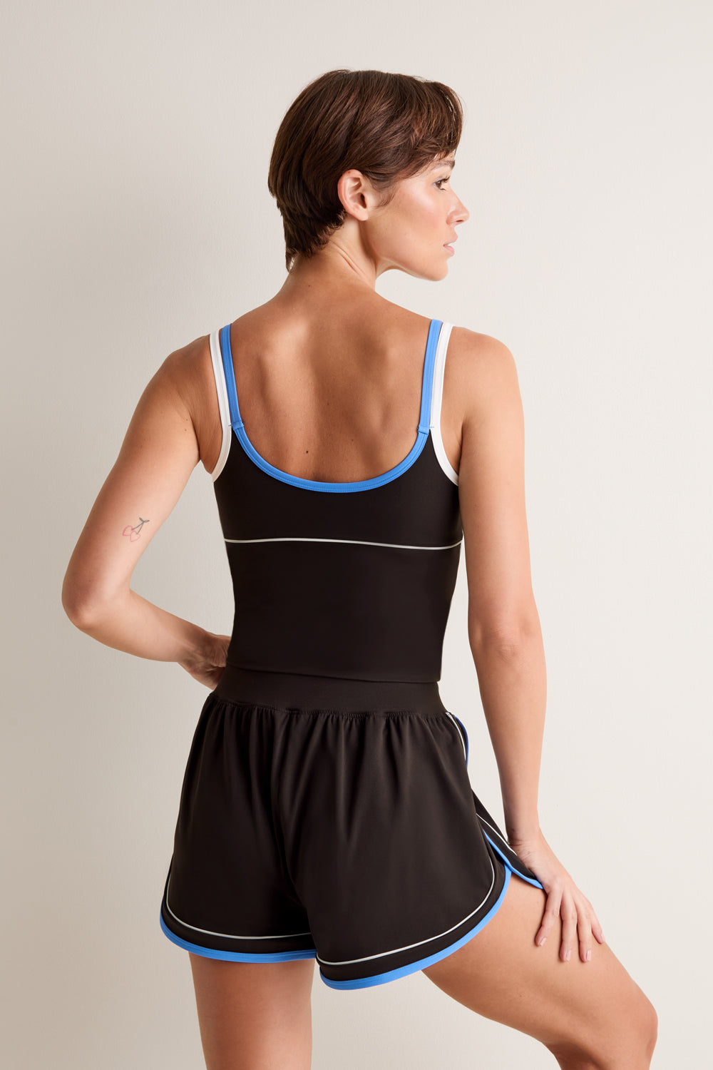 Skinluxe Contrast Retro Run Short - Americano