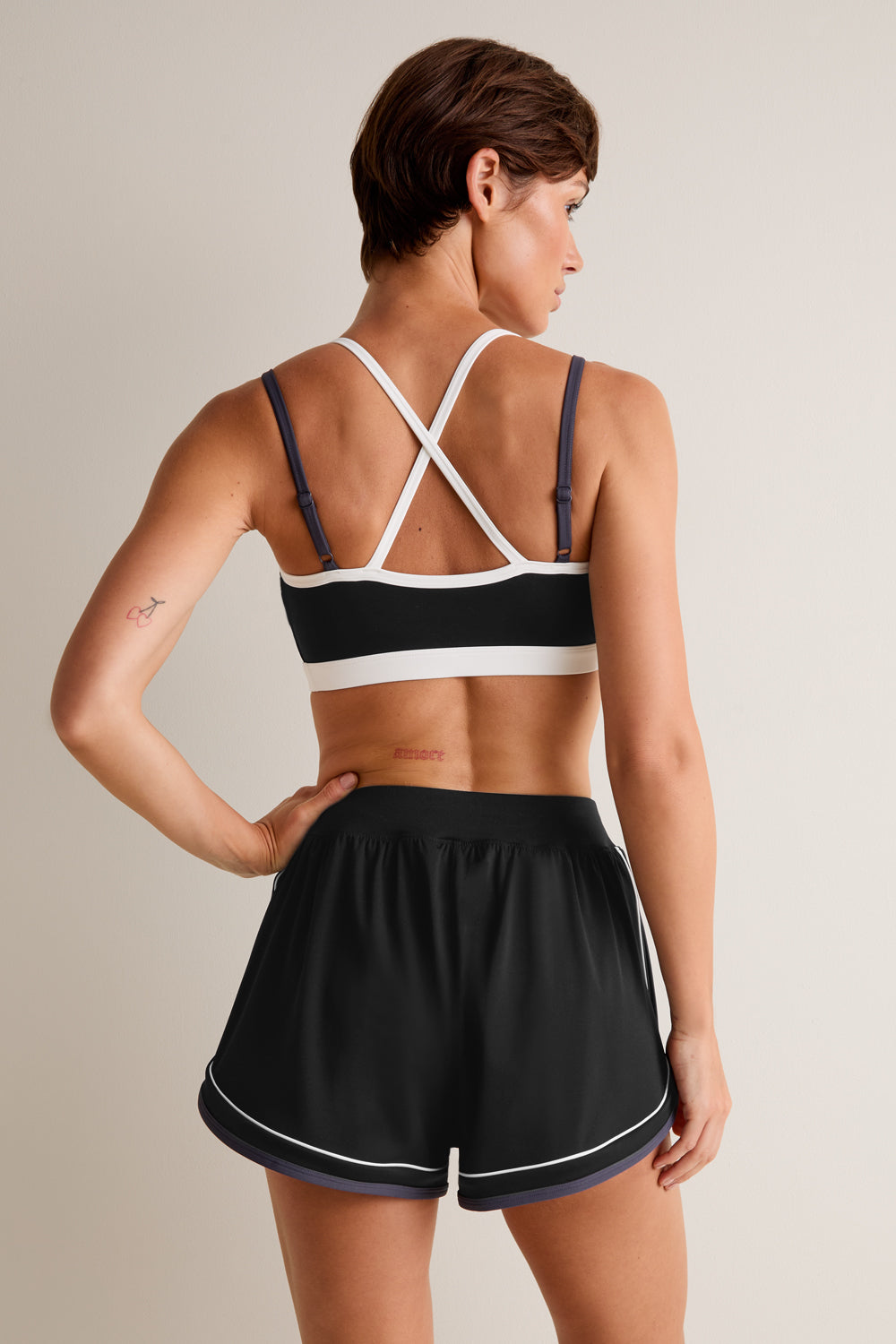 SkinLuxe Contrast Retro Run Short - Black