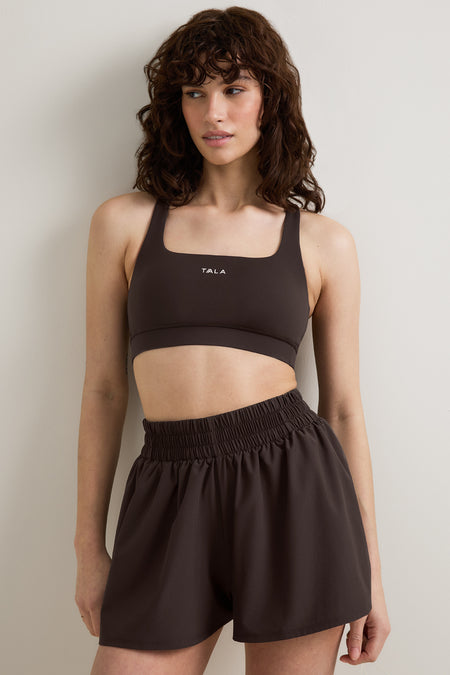 SkinLuxe Cross Back Sports Bra - Americano
