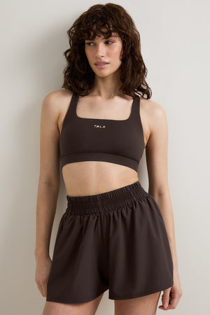 SkinLuxe Cross Back Sports Bra - Americano