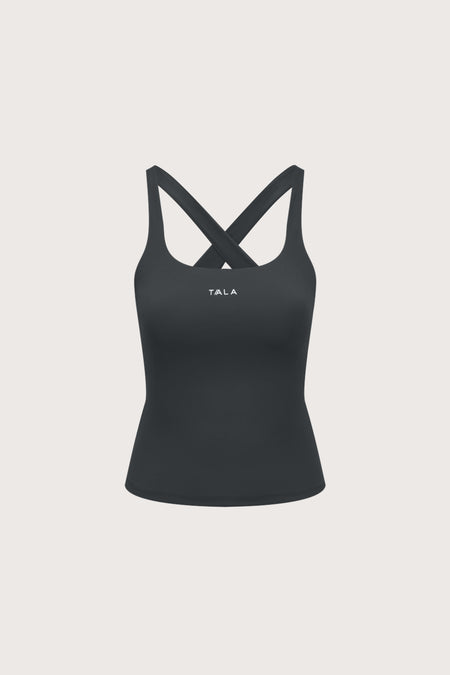 SkinLuxe Cross Back Vest - Slate Green