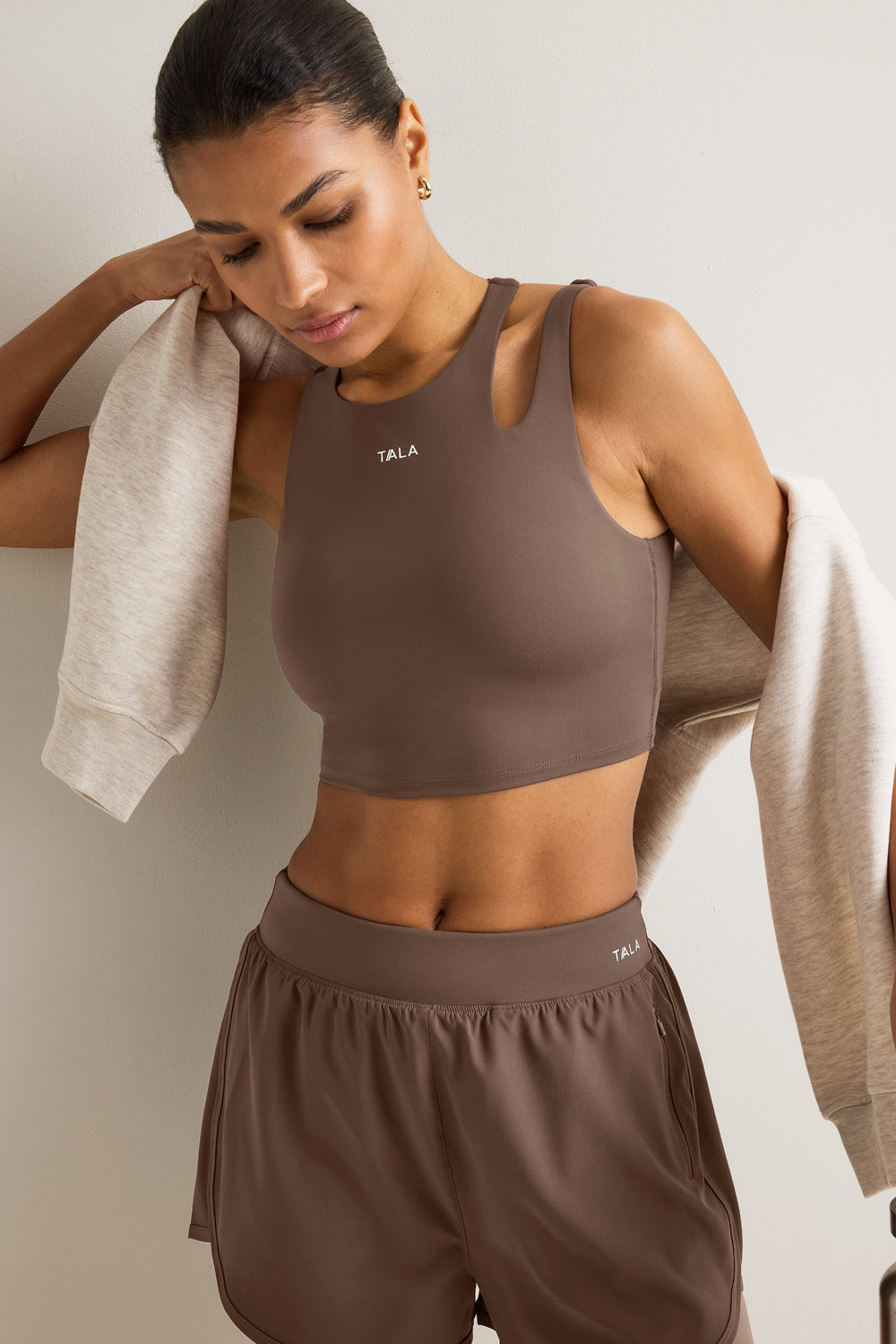 SkinLuxe Longline Sports Bra - Cortado Brown
