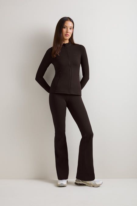 SkinLuxe Fleece Zip Through Jacket - Americano