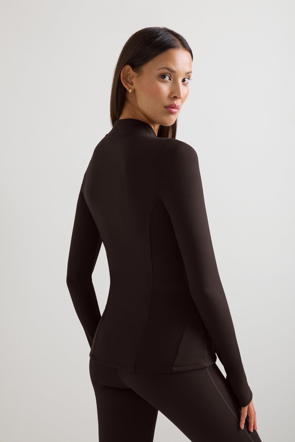 SkinLuxe Fleece Zip Through Jacket - Americano
