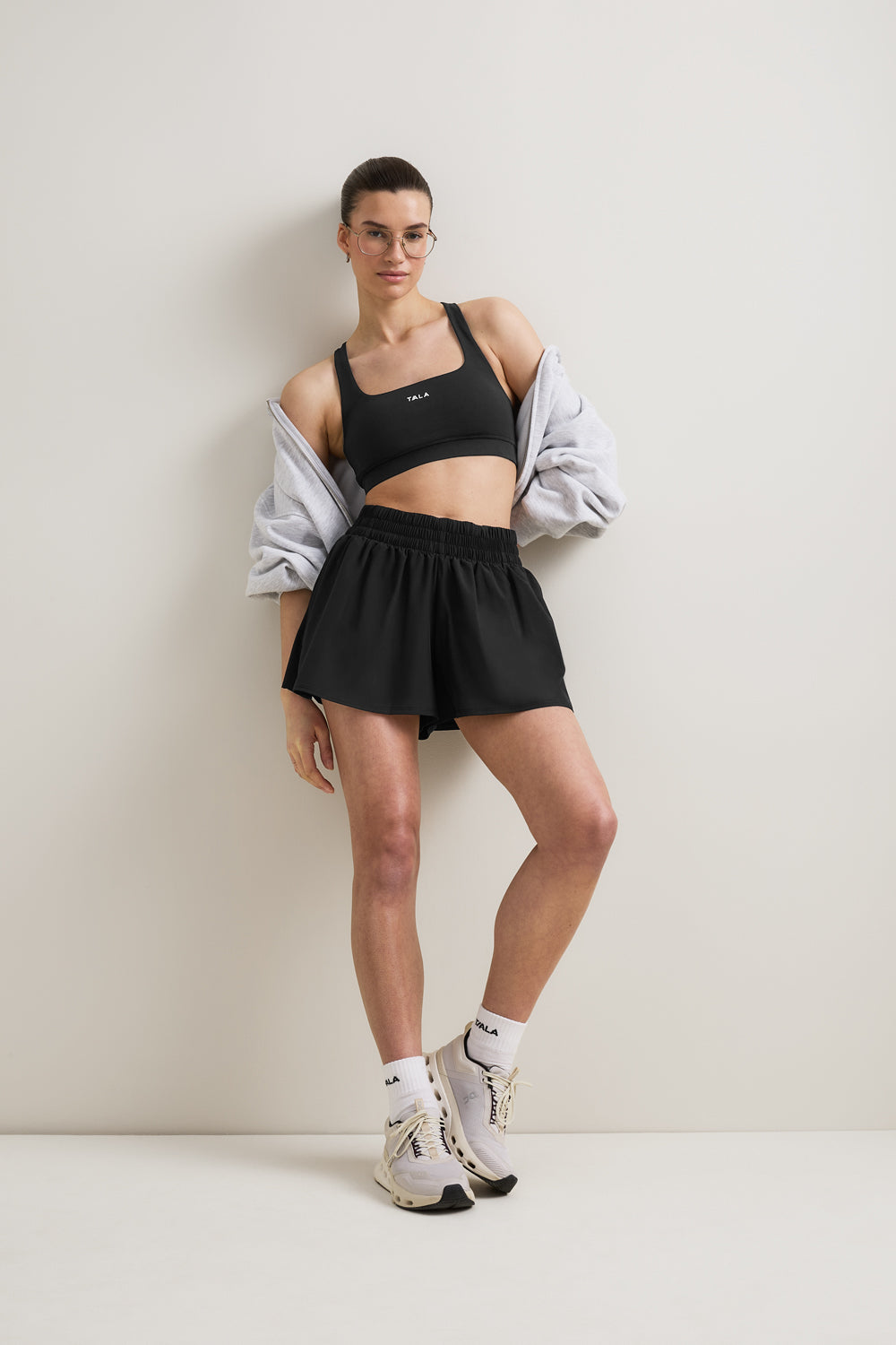 SkinLuxe Ruched Waist Floaty Short - Shadow Black