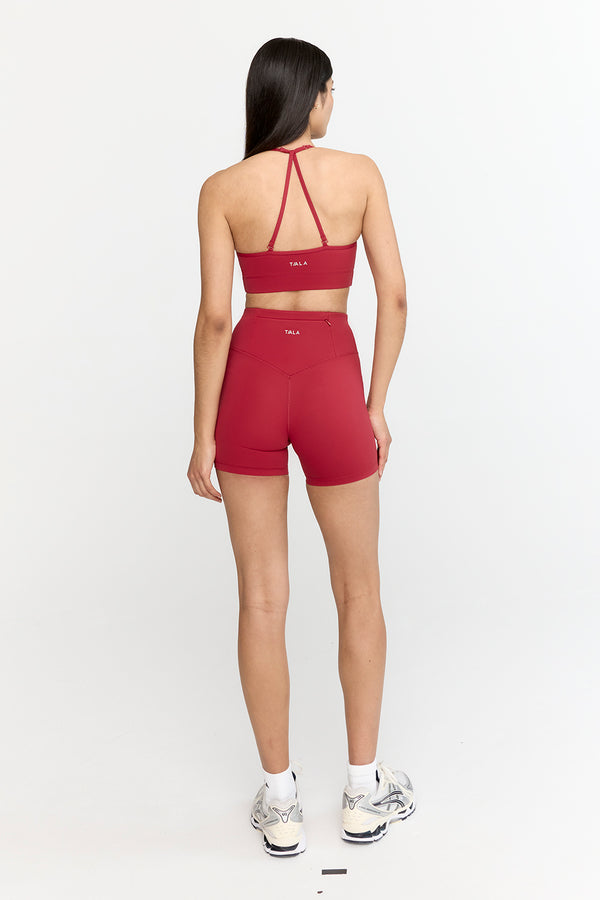 SKINLUXE HIGH WAISTED CYCLING SHORTS - RETRO RED