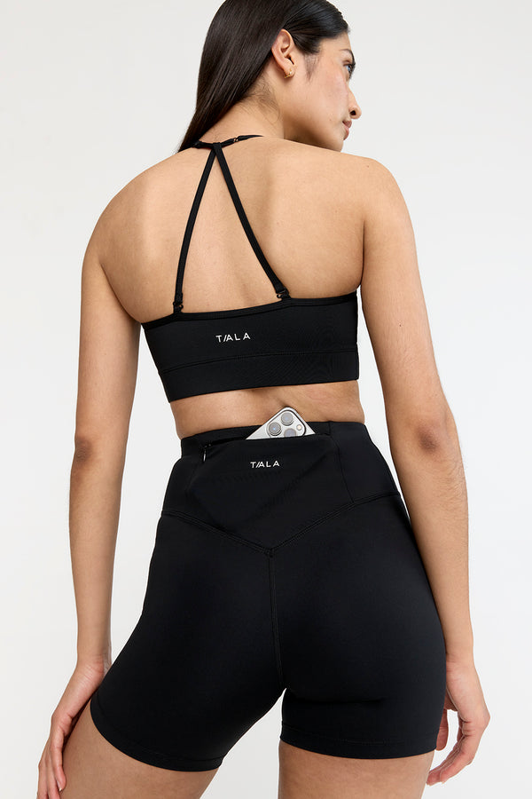 SKINLUXE HIGH WAISTED CYCLING SHORTS - SHADOW BLACK