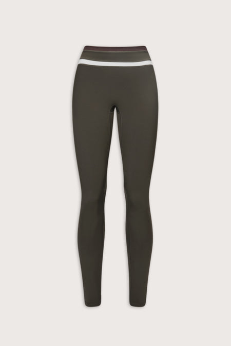 SkinLuxe Contrast High Waist Legging - Dark Olive