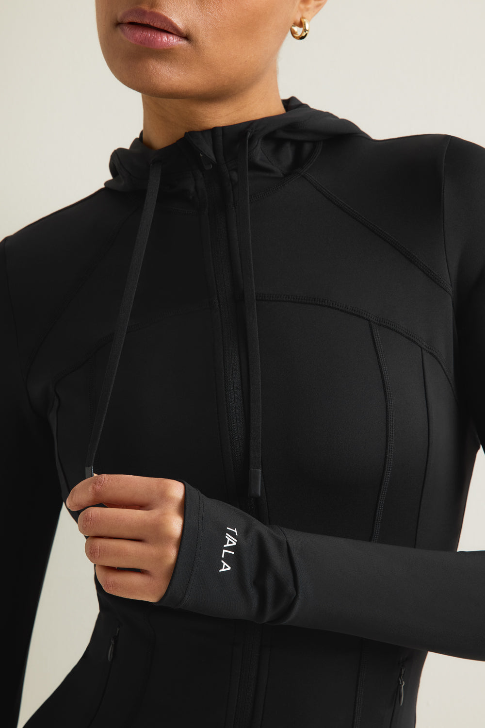 SkinLuxe Hooded Running Jacket - Black