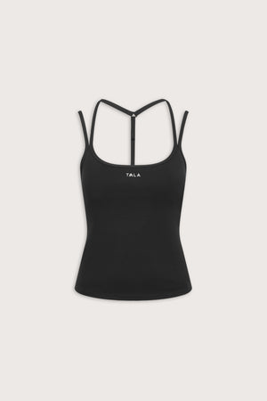 SkinLuxe Split Strap Vest - Shadow Black