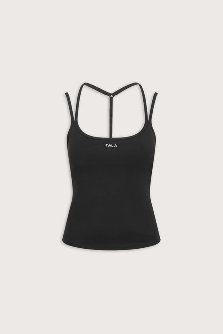SkinLuxe Split Strap Vest - Shadow Black
