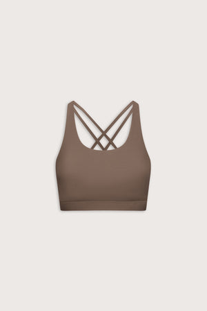 SkinLuxe Tank Sports Bra - Cortado Brown