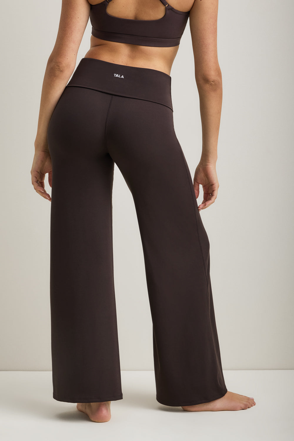 SoftSet Fold Waist Wide Leg Trouser - Americano
