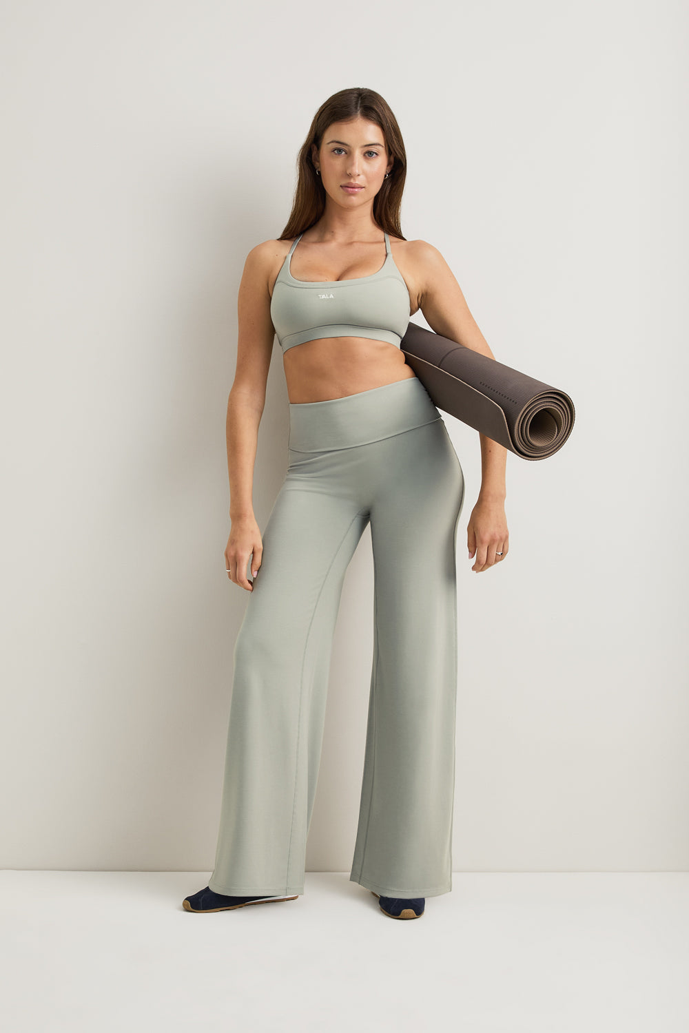 SoftSet Cross Back Sports Bra - Sage Green