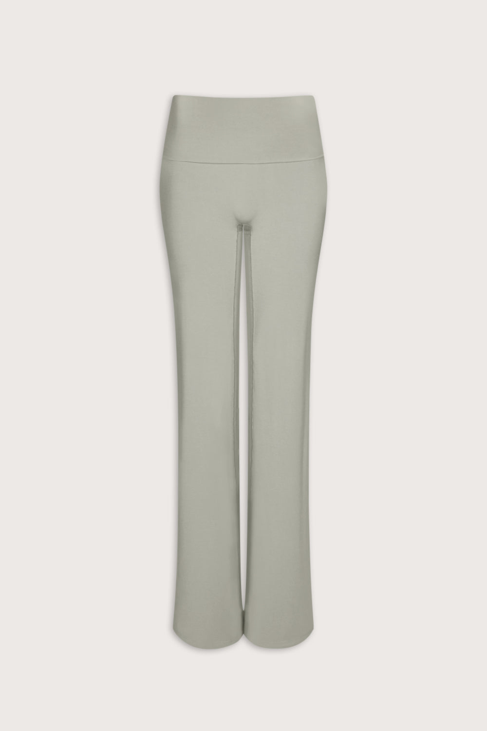 SoftSet Fold Waist Wide Leg Trouser - Sage Green