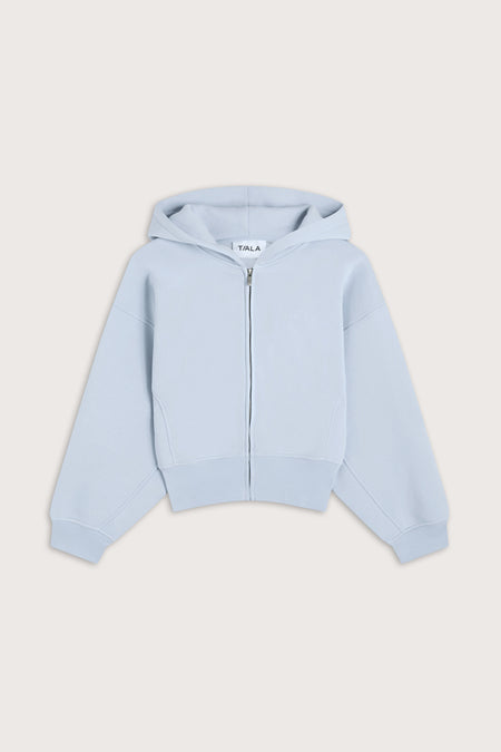 Cocoon Zip Through Hoodie - Baby Blue