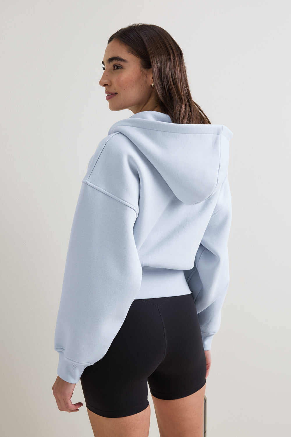 Cocoon Zip Through Hoodie - Baby Blue