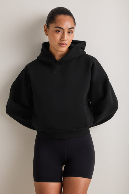 Cocoon Pullover Hoodie - Black