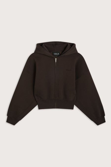 Cocoon Zip Through Hoodie - Americano