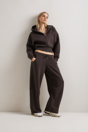 Cocoon Zip Through Hoodie - Americano