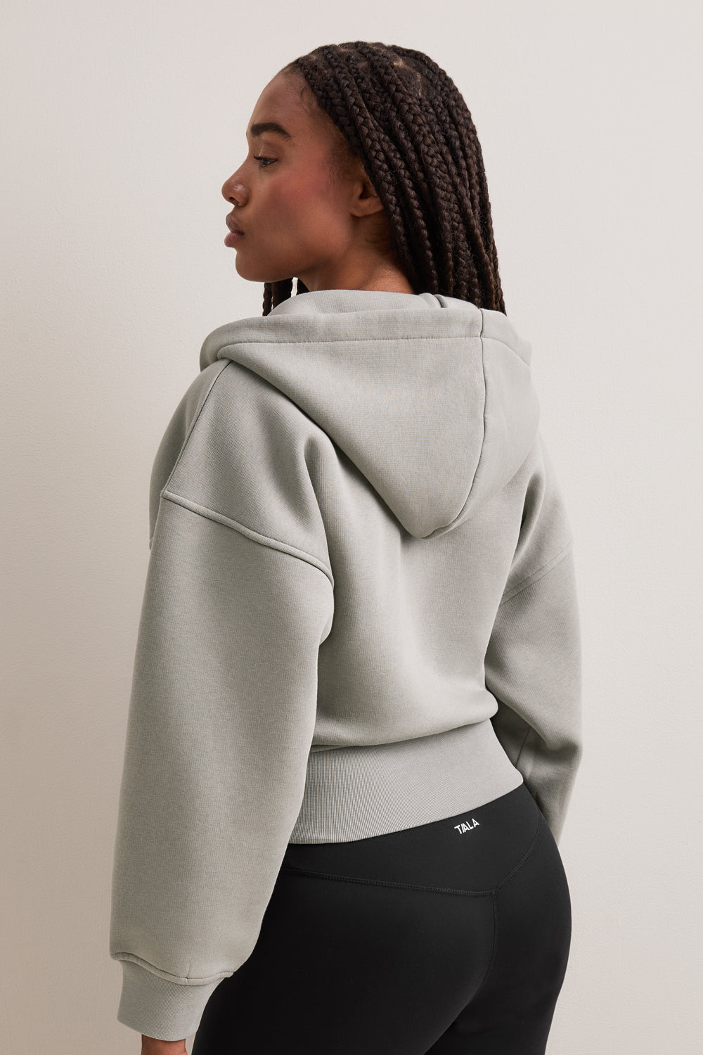 Cocoon Zip Through Hoodie - Soft Sage