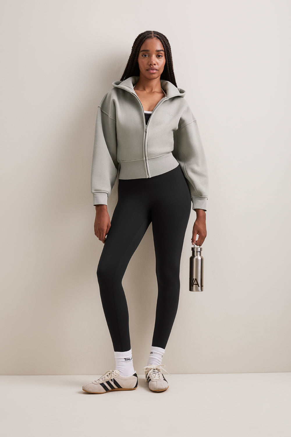 Cocoon Zip Through Hoodie - Soft Sage