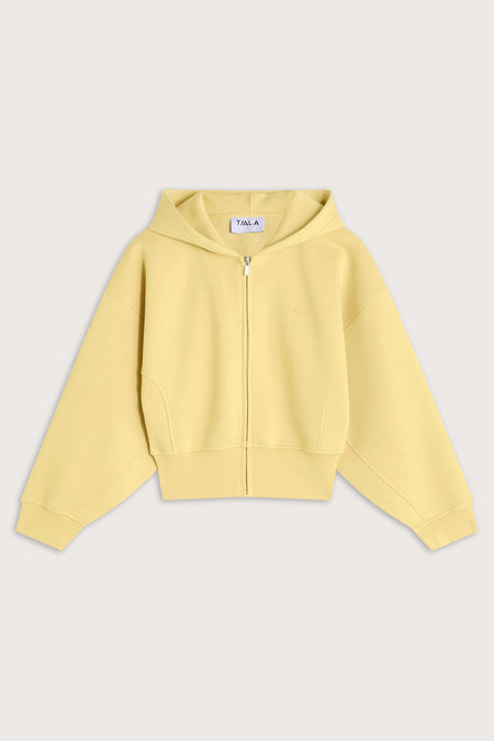 Cocoon Zip Through Hoodie - Butter Yellow