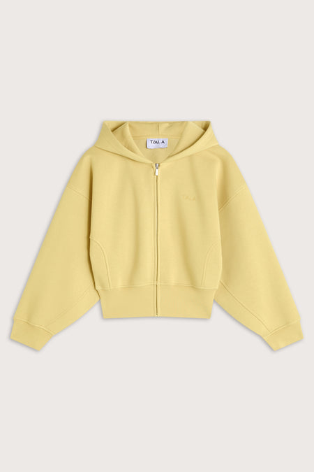 Cocoon Zip Through Hoodie - Butter Yellow