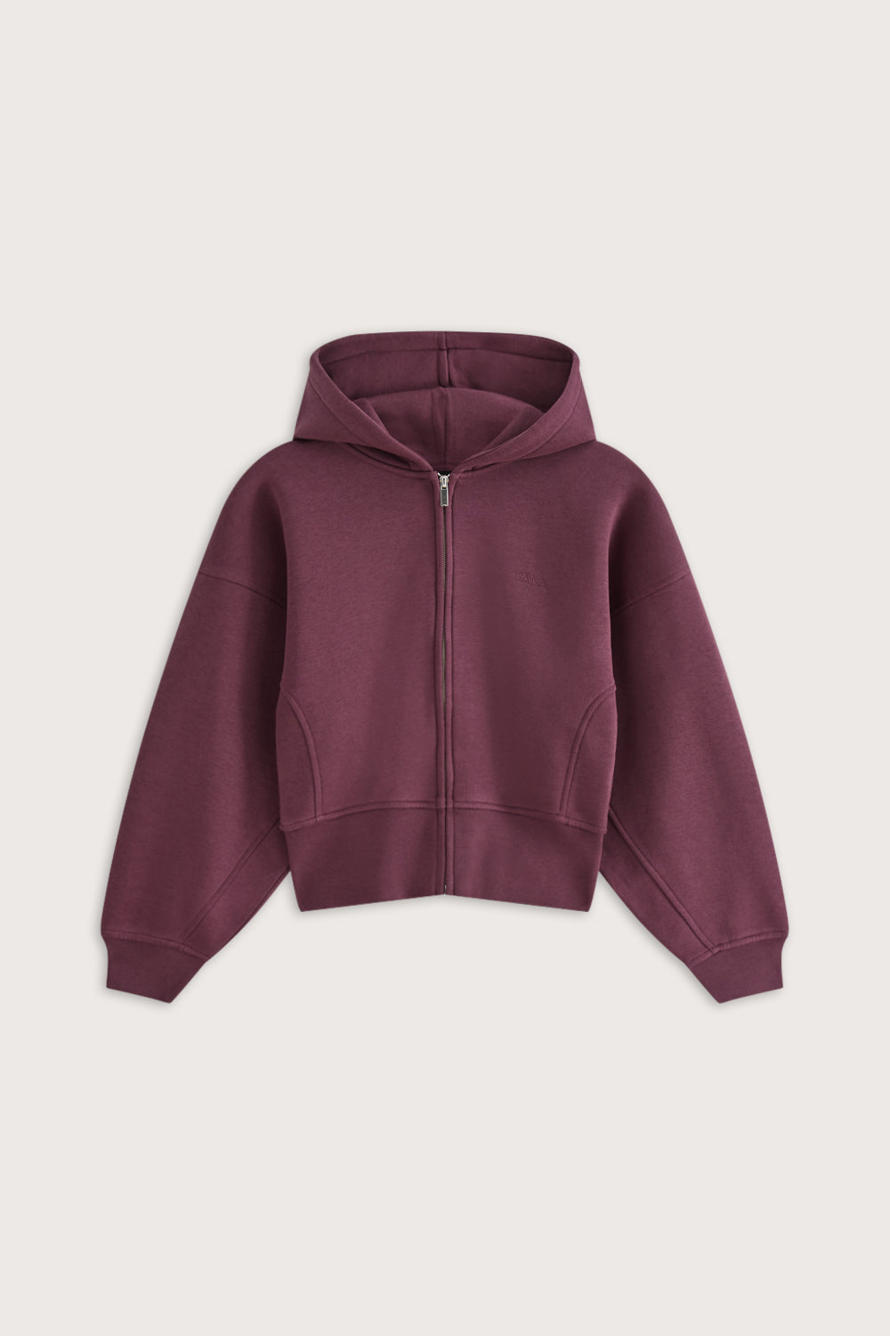 Cocoon Zip Through Hoodie - Light Fig