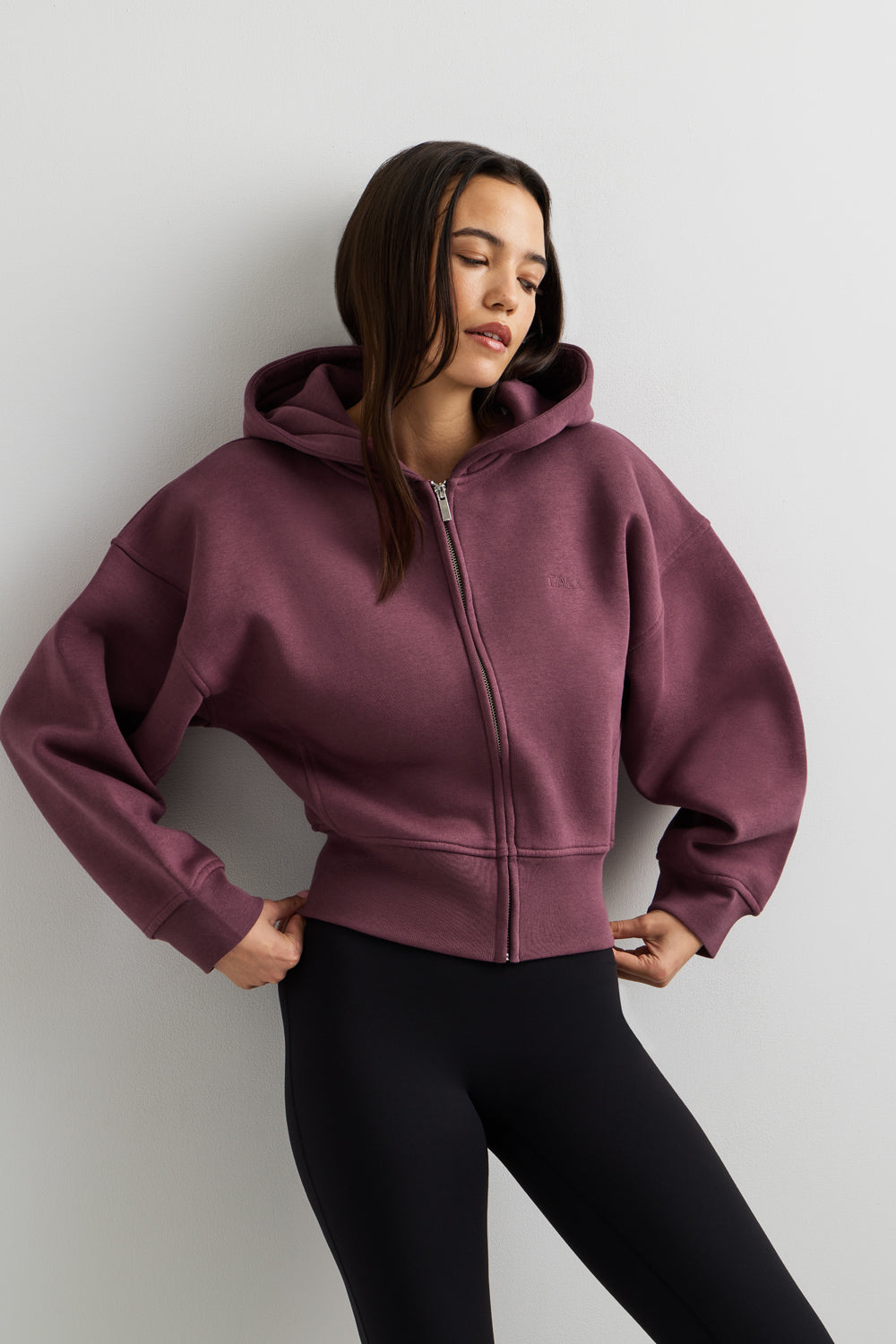 Cocoon Zip Through Hoodie - Light Fig