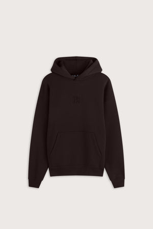 Oversized Embossed Logo Hoodie - Americano