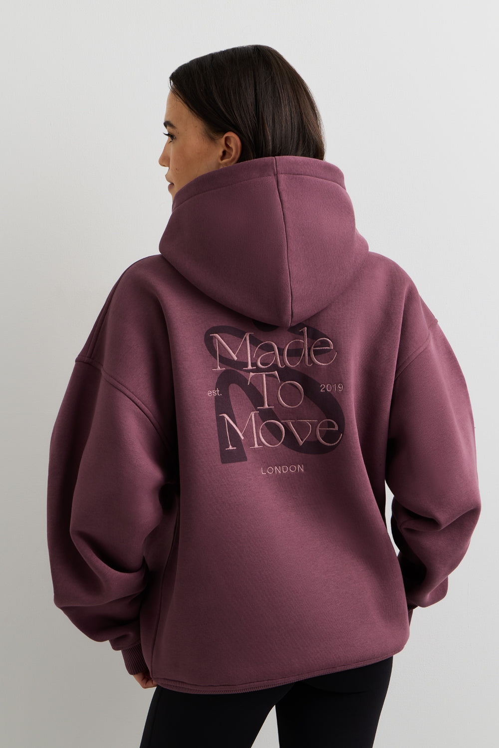 Made to Move Oversized Graphic Hoodie - Light Fig