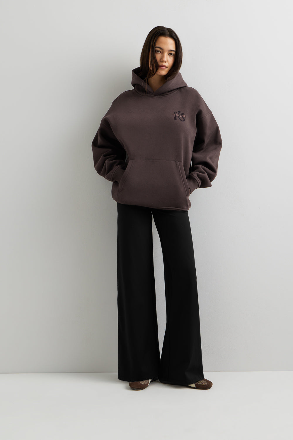 Made to Move Oversized Graphic Hoodie - Mocha Brown