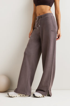 Peached Wide Leg Jogger - Mocha Brown