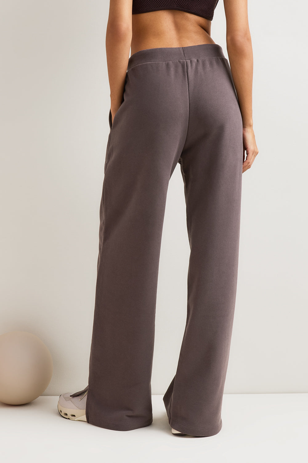Peached Wide Leg Jogger - Mocha Brown