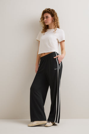 Contrast Stripe Jogger - Black