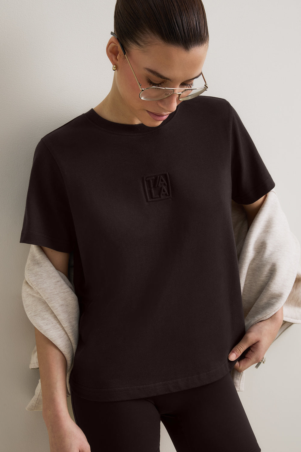 TALA Embossed Logo T-Shirt - Americano