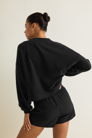 V-Neck Sweatshirt - Black