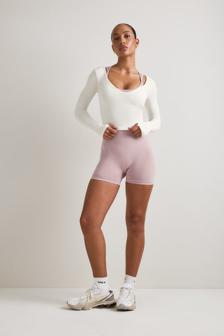 Sculpt Seamless Wide Scoop Neck Top - Ivory