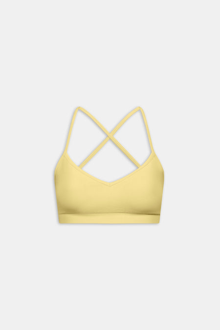 Sculpt Seamless Cross Back Sports Bra - Butter Yellow