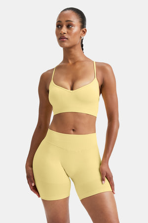 Sculpt Seamless Cross Back Sports Bra - Butter Yellow