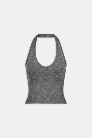 Sculpt Seamless Halter Tank - Charcoal Marl