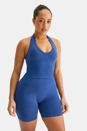 Sculpt Seamless Halter Tank - Cobalt Blue