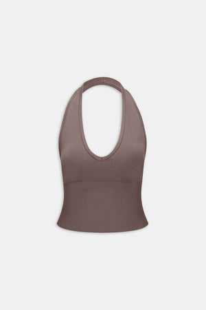 Sculpt Seamless Halter Tank - Dark Truffle
